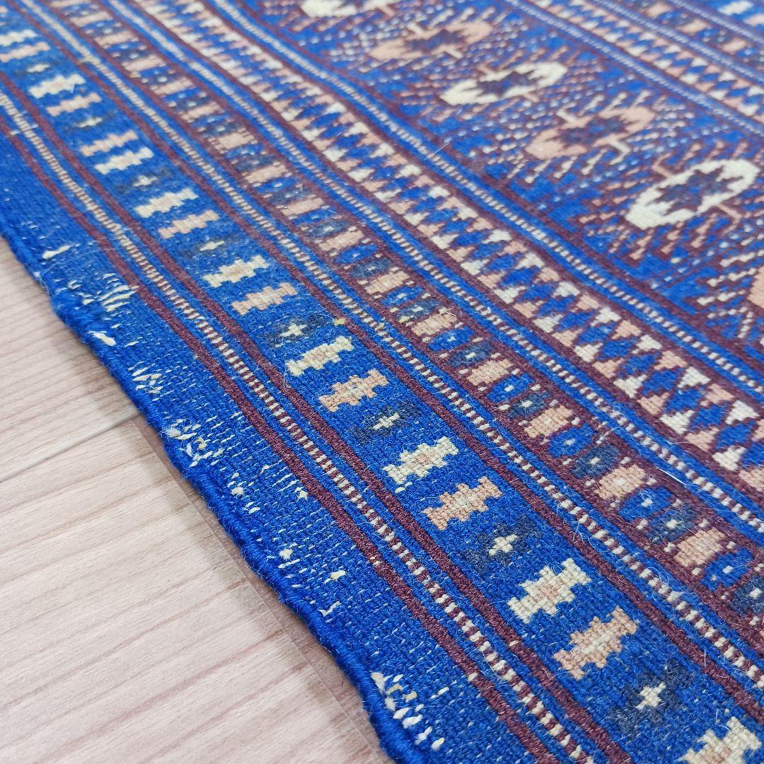 専用Y3139 パキスタン絨毯 ウール 手織り 187×126㎝ トライバルラグ