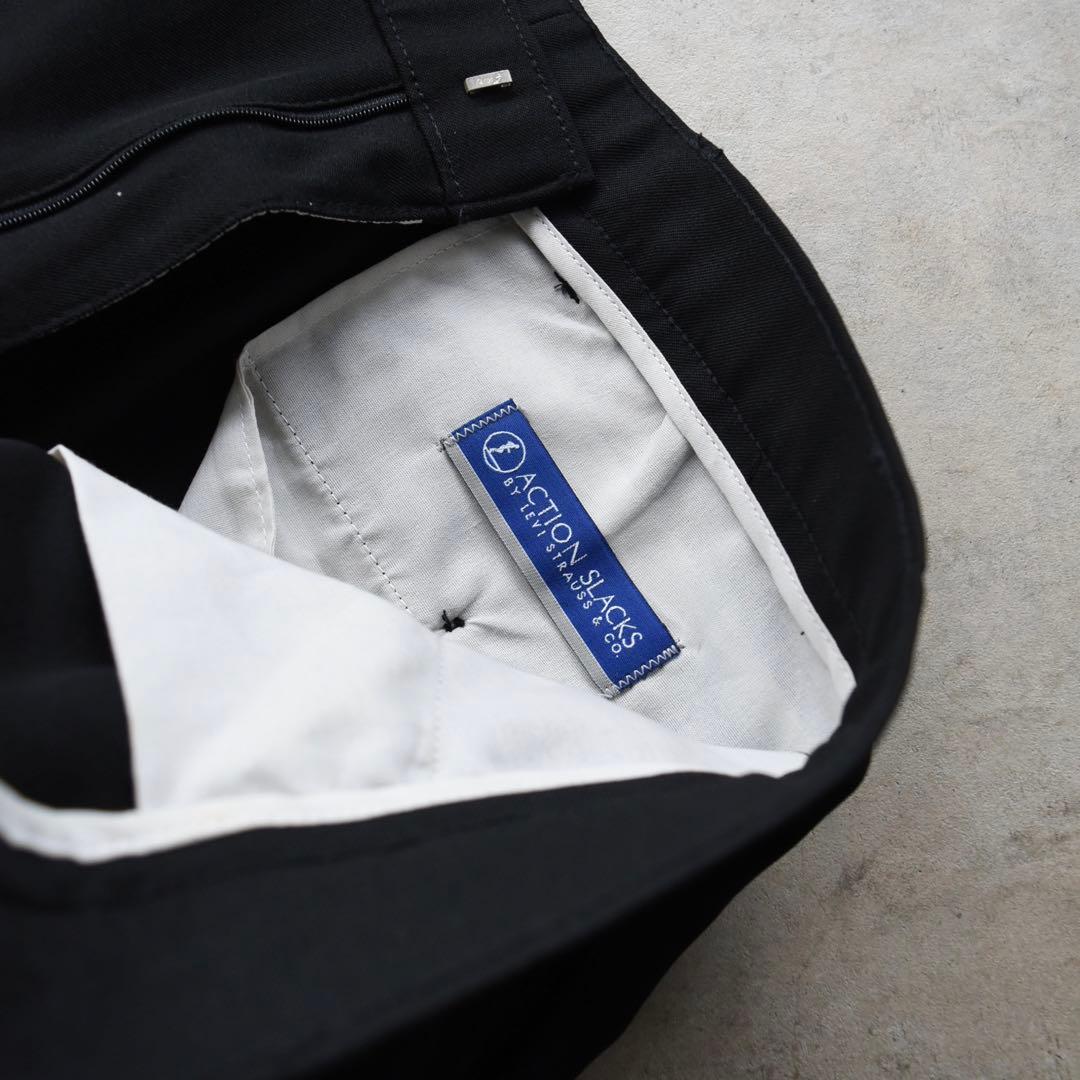 00s リーバイスアクションスラックス ブラック黒 USA W34L30 OVY