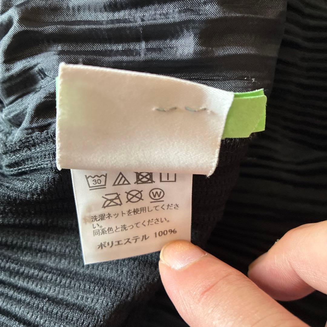 黒 プリーツ サルエルパンツ