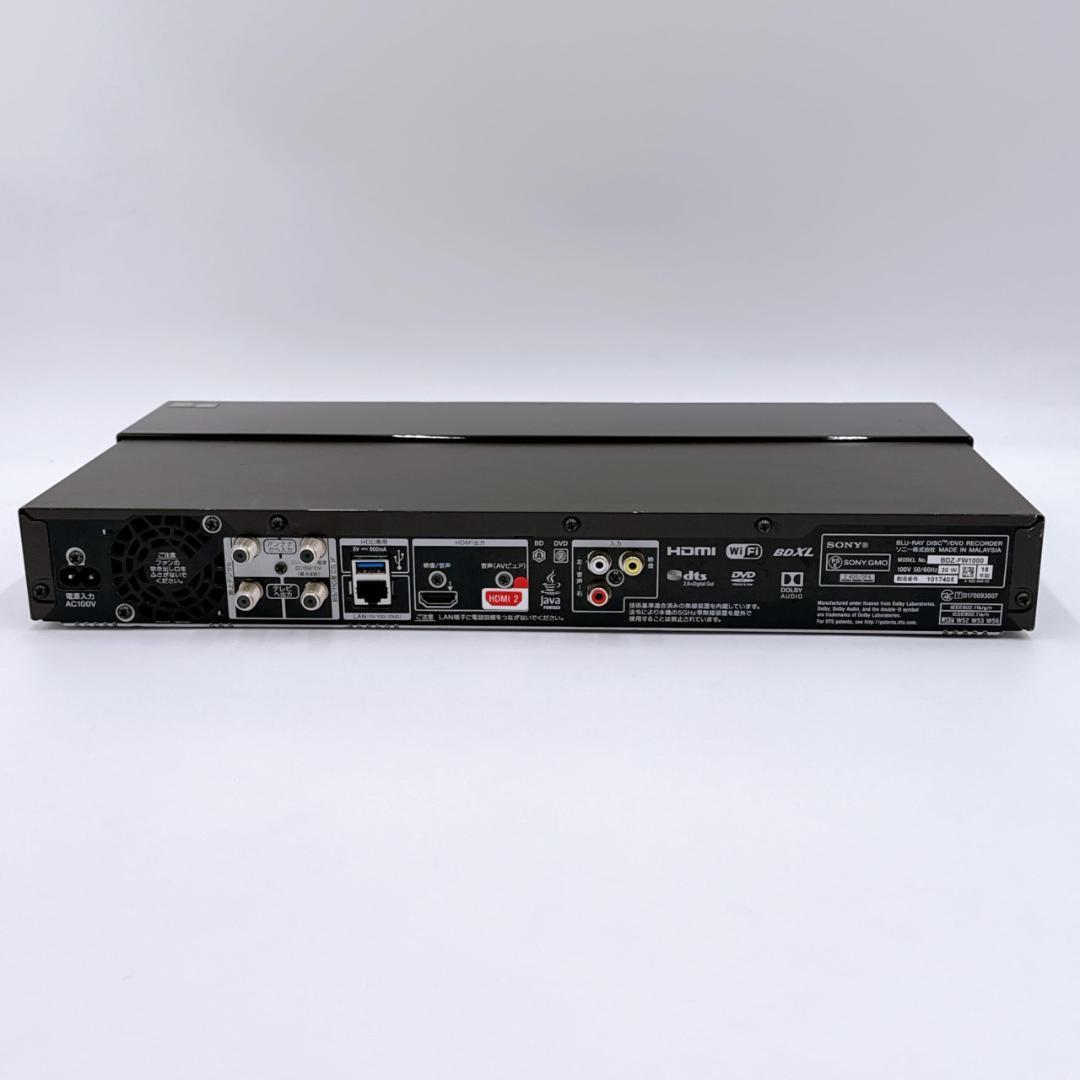 SONY　BDZ-FW1000　ブルーレイレコーダー　2番組同時録画　ブラック