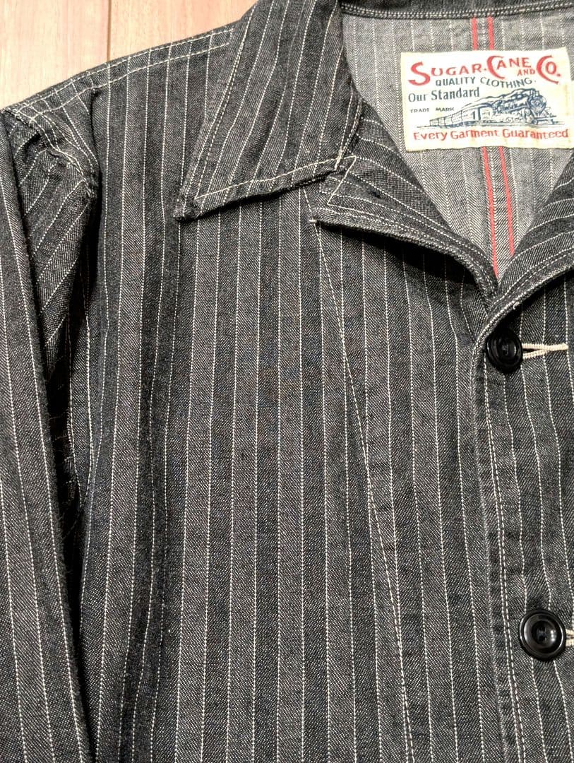 売り尽くし　最終値下げ　希少　SUGAR CANE ストライプカバーオール 40