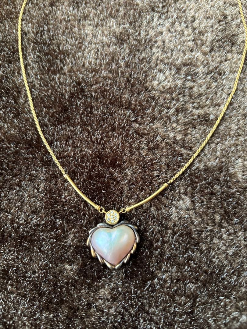 ハート型パールネックレス