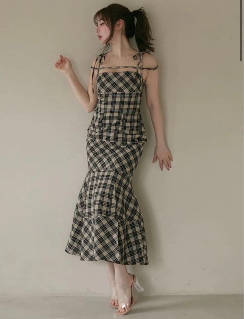 ワンピース andmary Cecily check long dress