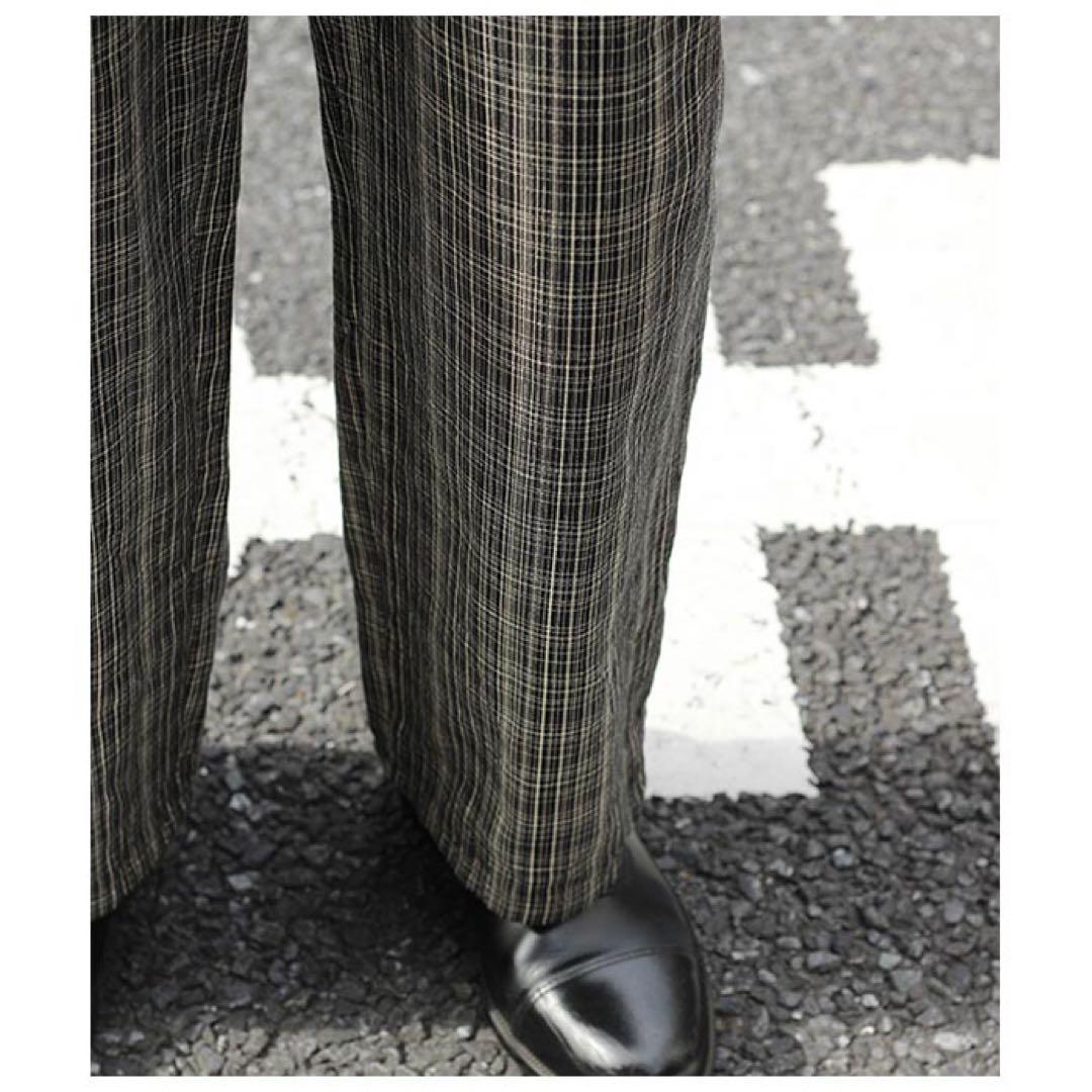 ULTERIOIR チェック柄ウエストゴムパンツ