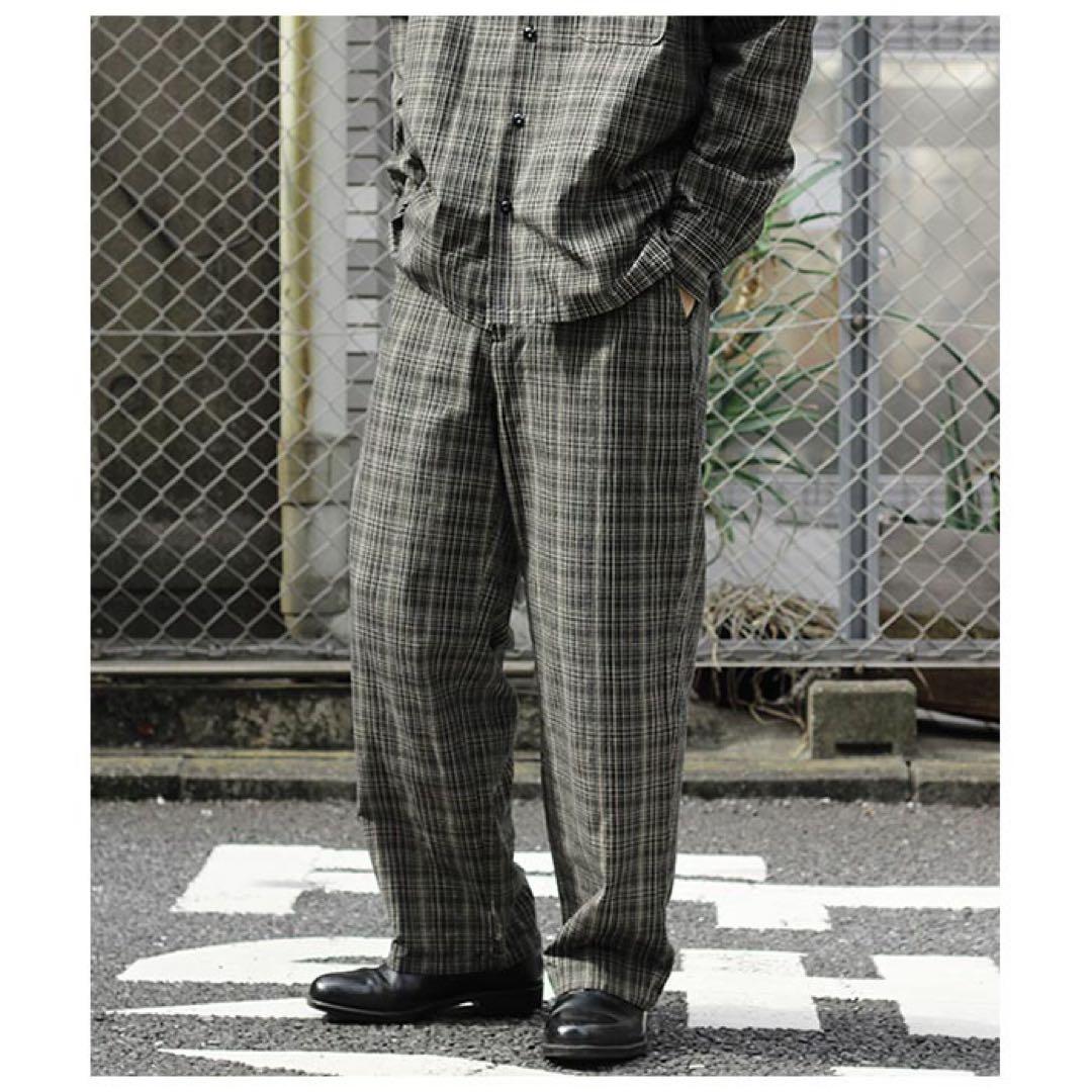ULTERIOIR チェック柄ウエストゴムパンツ