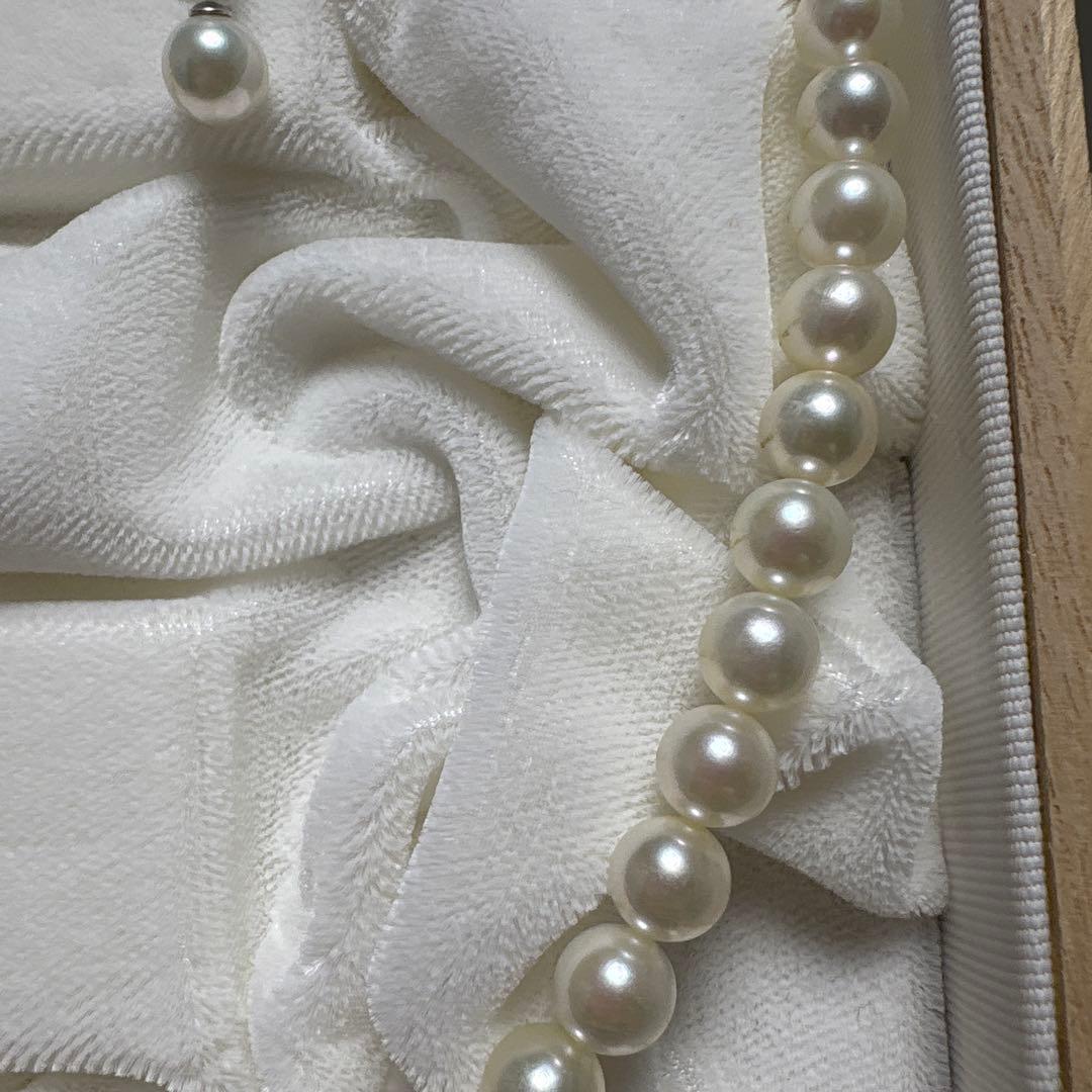 【交渉OK】白百合真珠　ネックレス・イヤリング　　フォーマル　本真珠　アコヤ貝