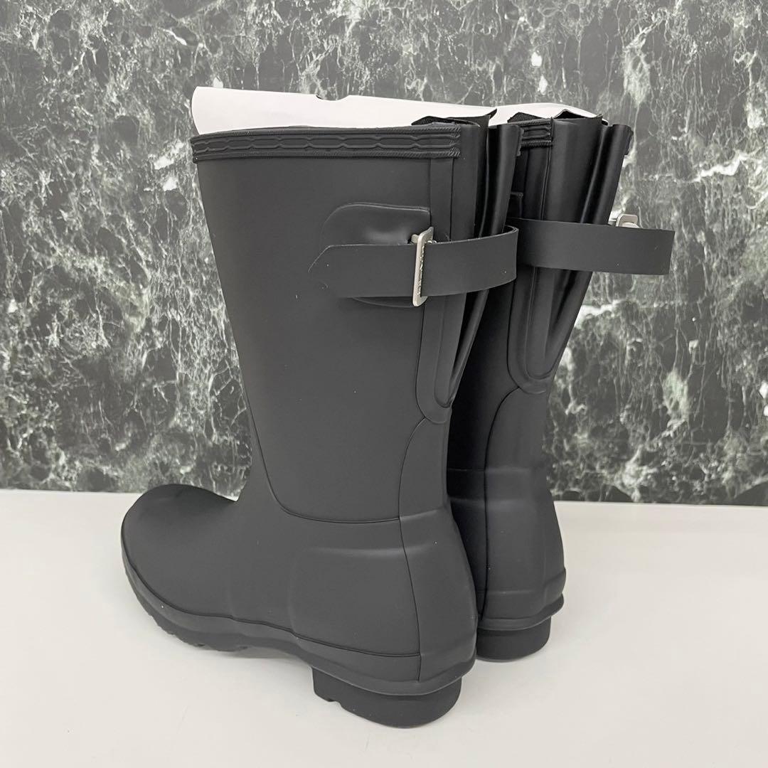 ハンター ショートバック アジャスタブル レインブーツ ブラック 23.0 cm