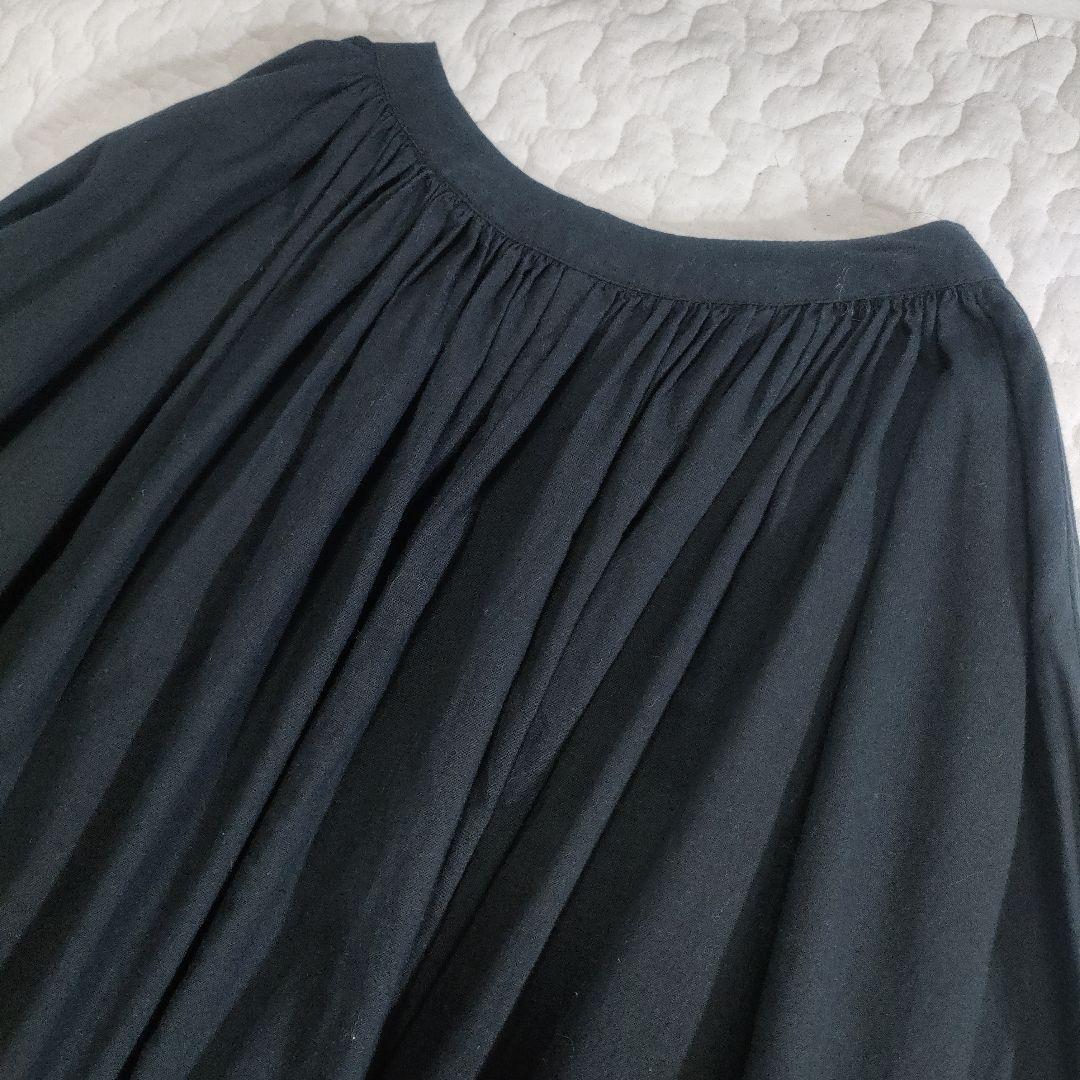 美品✨TODAYFUL　コットンレースギャザーワンピース　ゆったり　黒　38