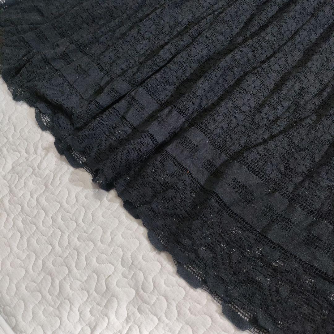 美品✨TODAYFUL　コットンレースギャザーワンピース　ゆったり　黒　38