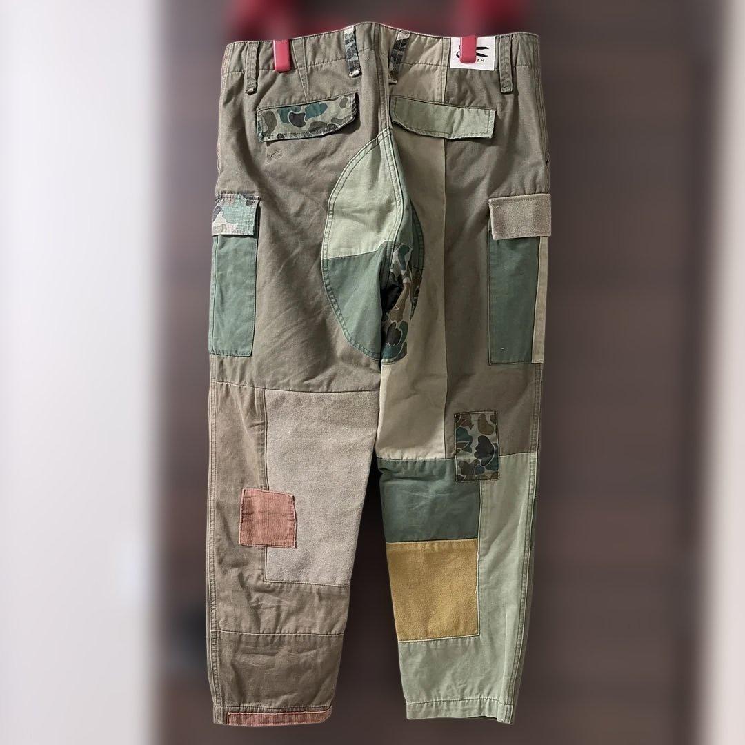 DENHAM パッチワークリメイクカーゴパンツ