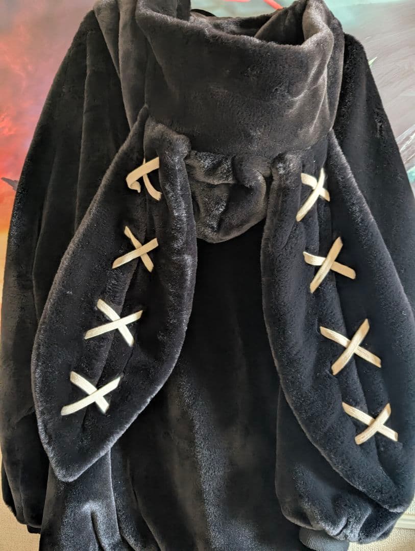 【レフレム】オーバーサイズ うさ耳付きフード フルジップパーカー