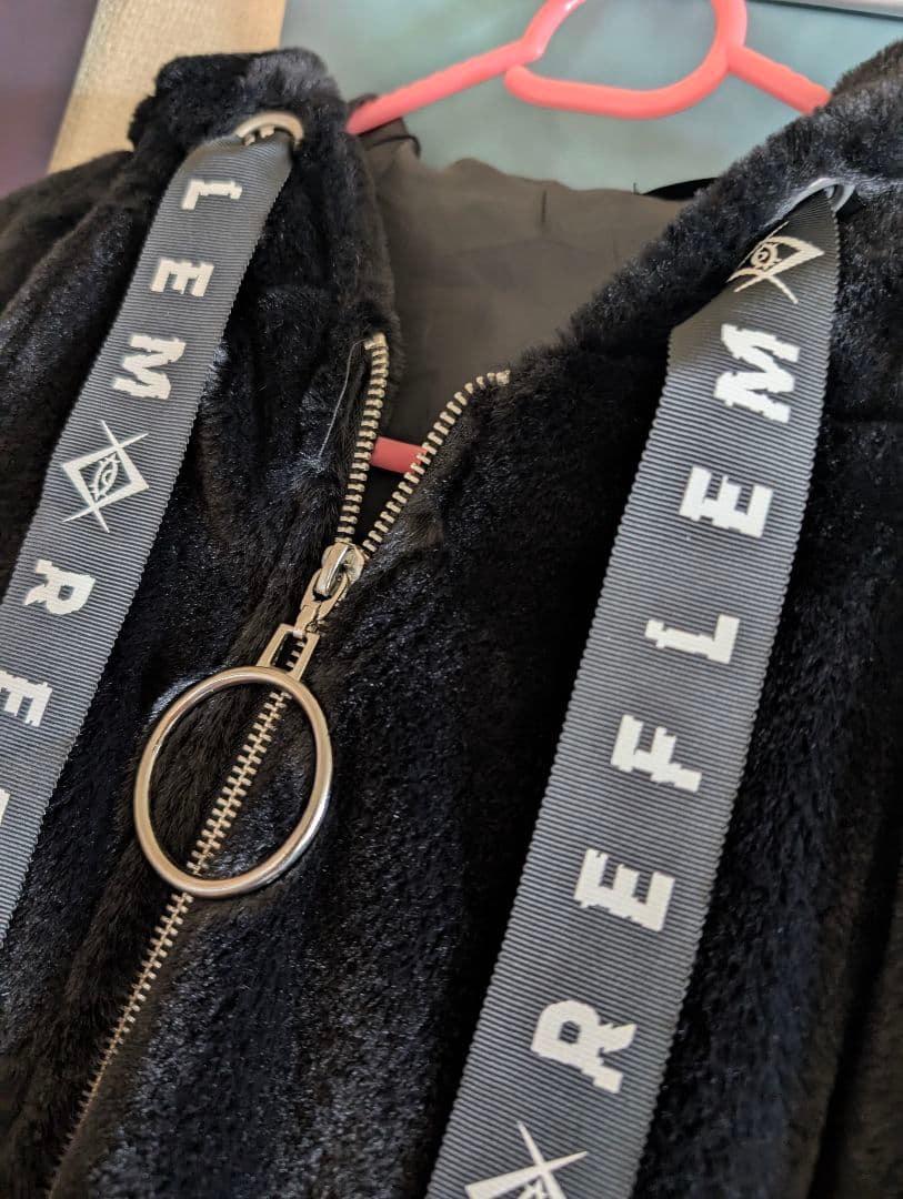 【レフレム】オーバーサイズ うさ耳付きフード フルジップパーカー