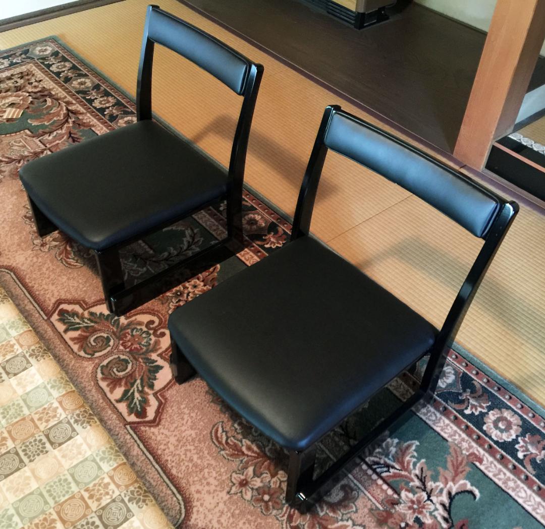 料亭で使用している足が楽な 座椅子２脚セット (美品）