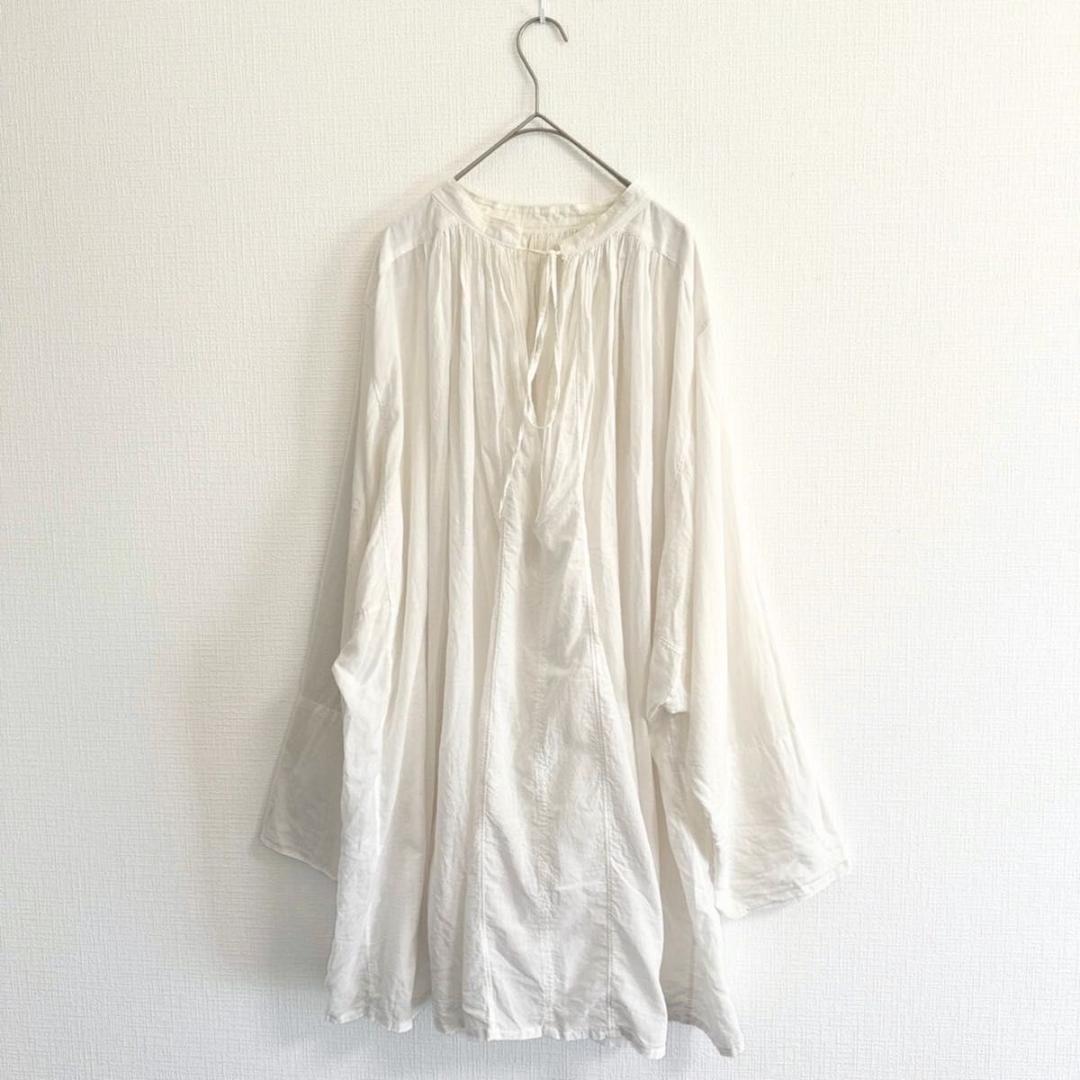 Curensology C.S.G ヴィンテージタックブラウス ホワイト