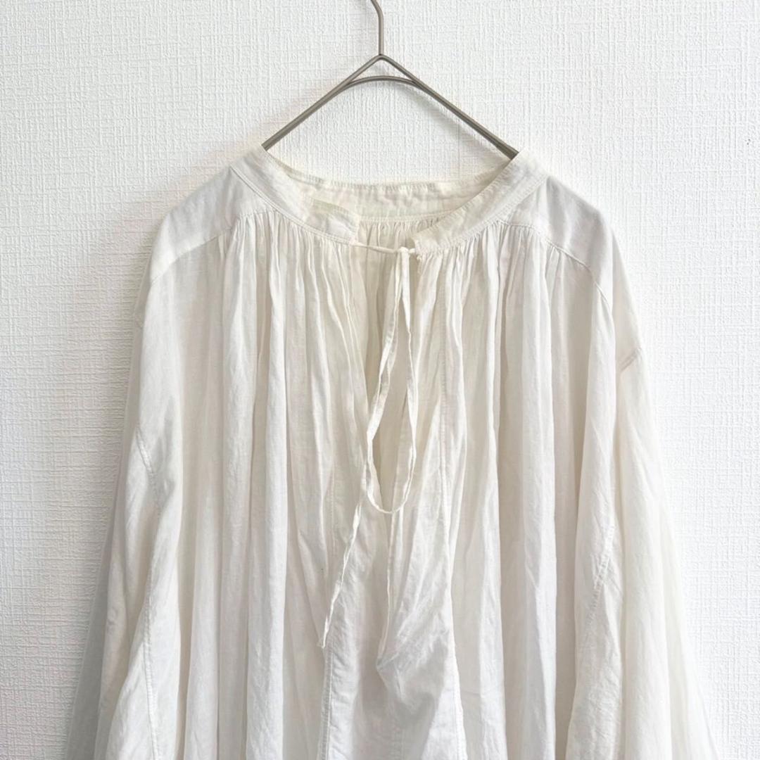 Curensology C.S.G ヴィンテージタックブラウス ホワイト