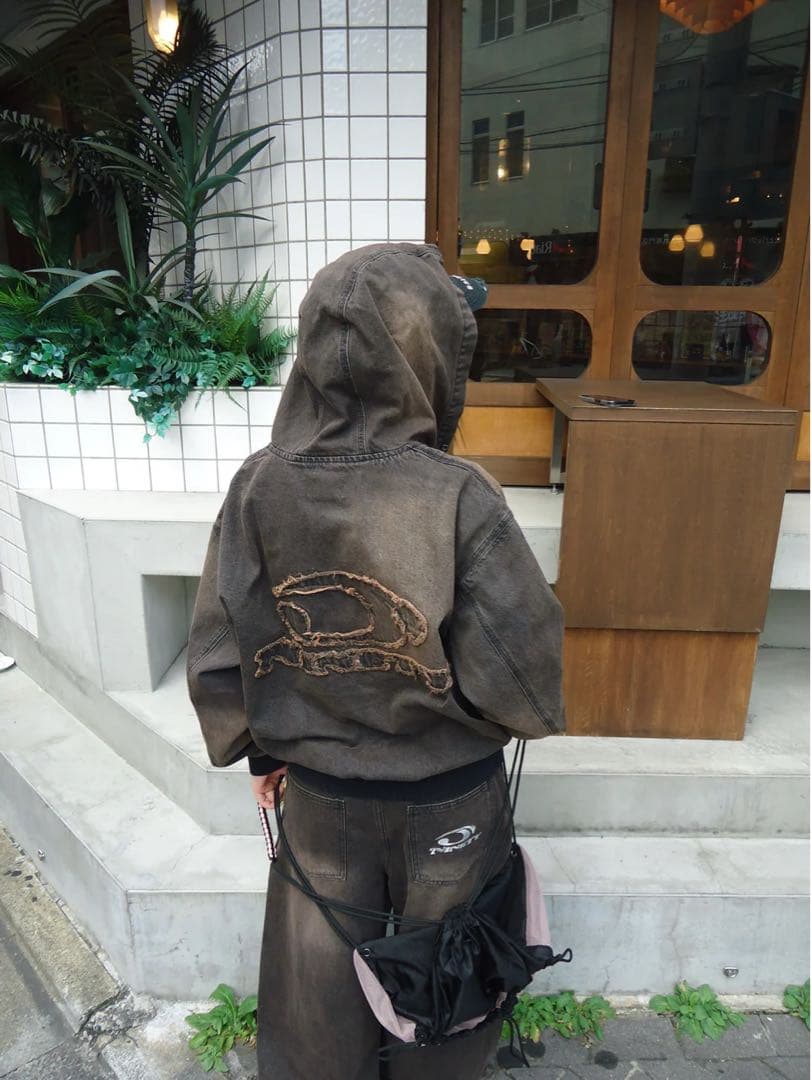 ジャケット・アウター 9090 Heisei Logo Denim Zip Hoodie