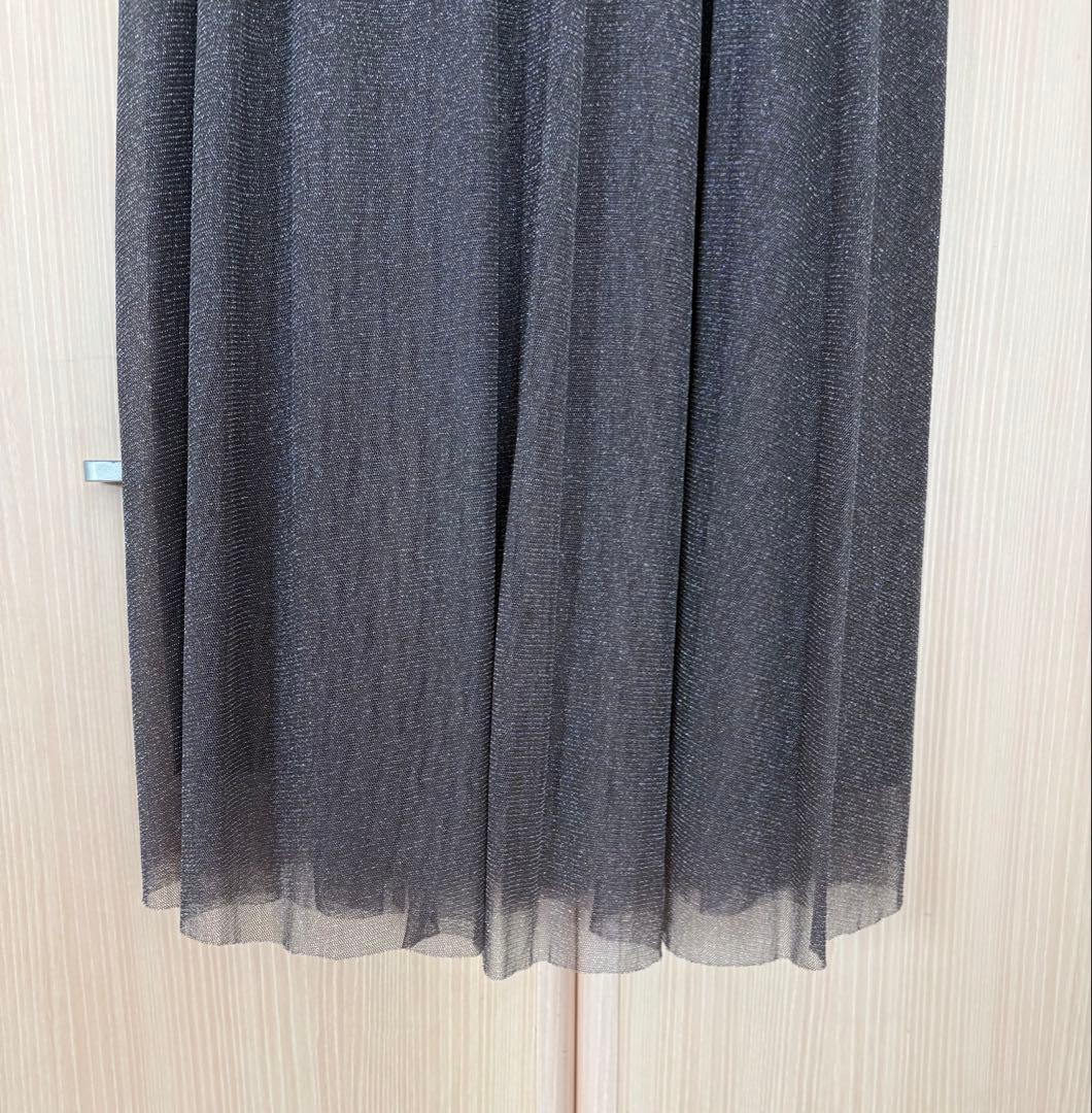 【Dorry Doll】ラメチュールメロウワンピース　ドレス　チャコール