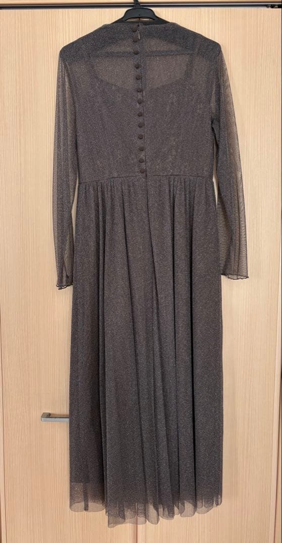 【Dorry Doll】ラメチュールメロウワンピース　ドレス　チャコール
