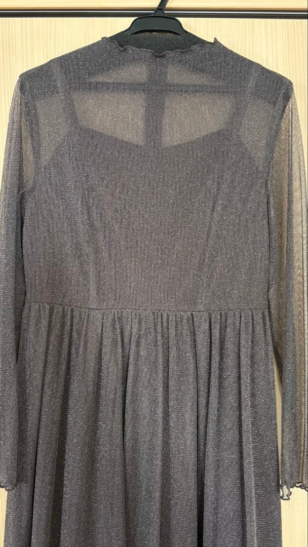 【Dorry Doll】ラメチュールメロウワンピース　ドレス　チャコール