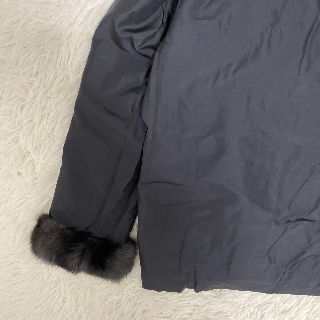 希少 美品 リアルファー リバーシブル 毛皮コート リス シルク ブラウン