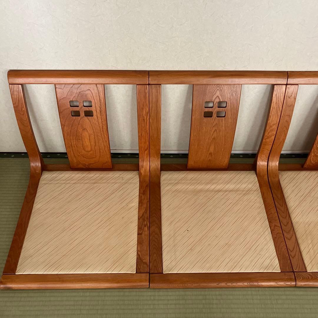 【送料込】光製作所 木製　高級座椅子　4脚セット　和室　昭和レトロ　③