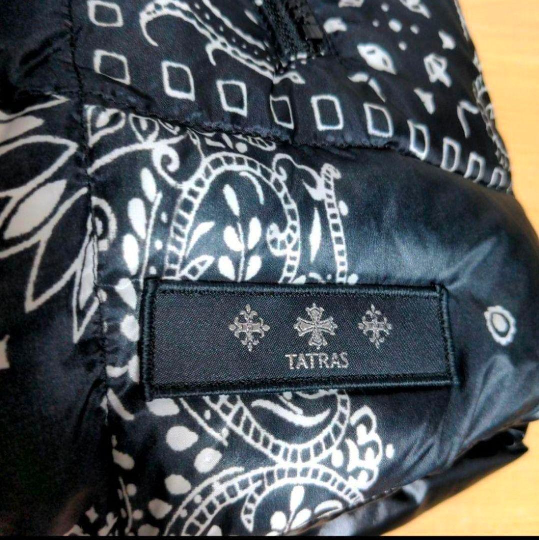 cm8 TATRAS ダウンベスト リバーシブル 黒 総柄 メンズMサイズ相当