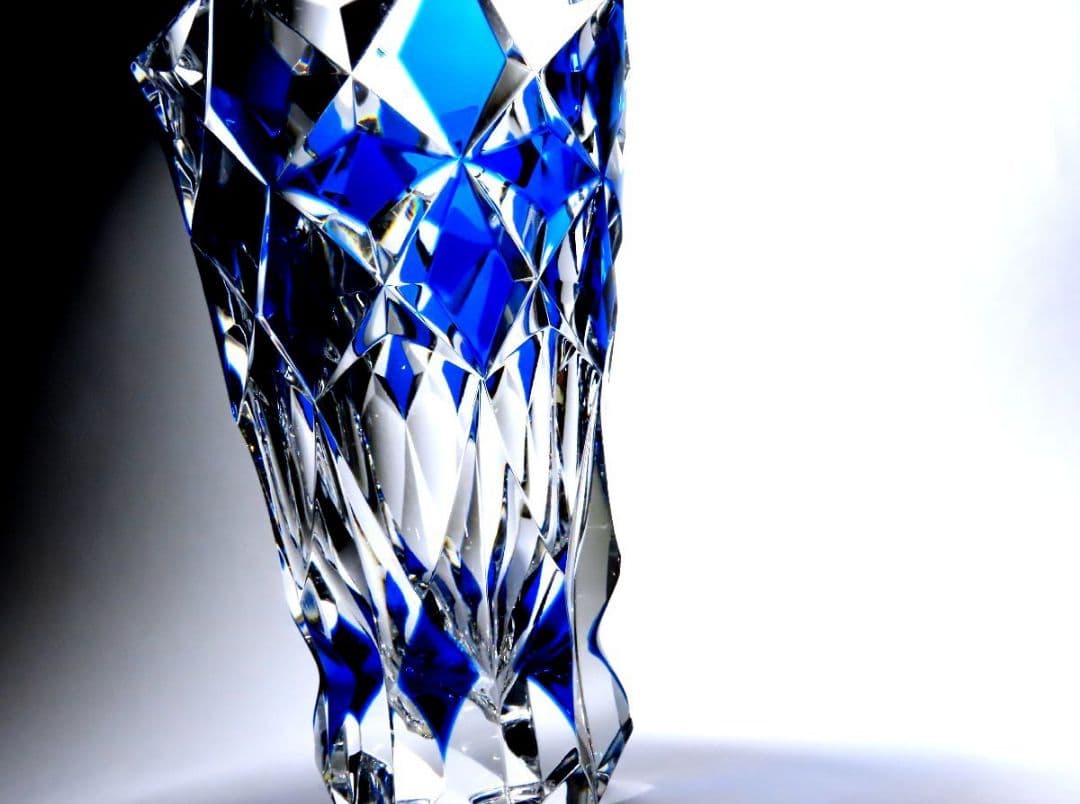 SAINT LOUIS サンルイ フラワーベース 花瓶 クリスタル ブルー