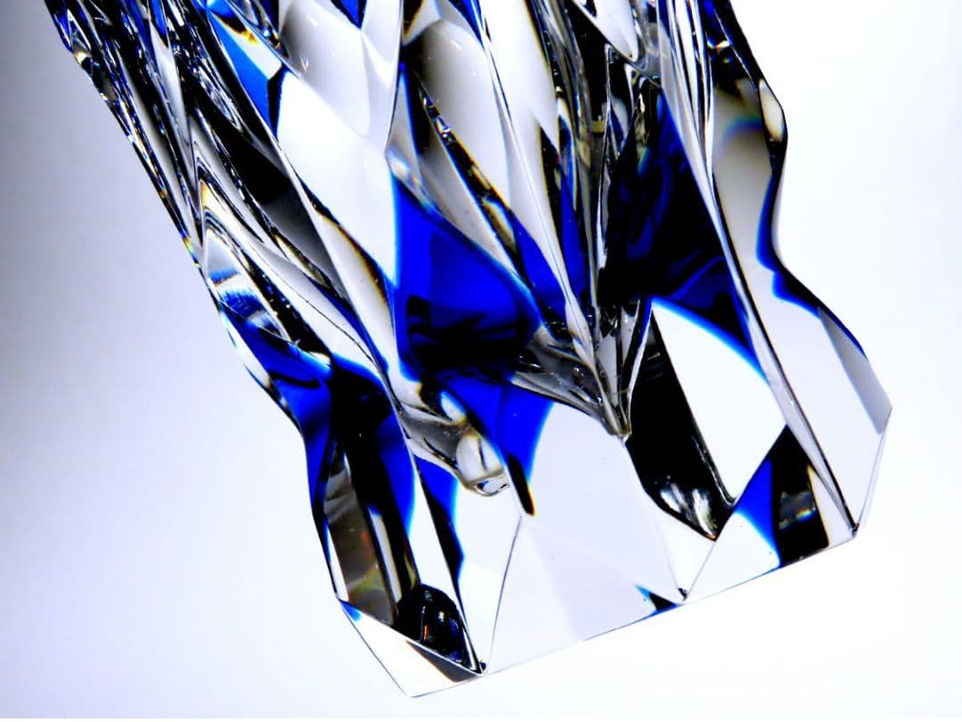 SAINT LOUIS サンルイ フラワーベース 花瓶 クリスタル ブルー