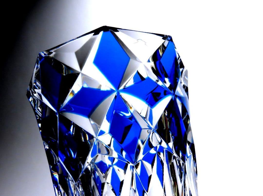 SAINT LOUIS サンルイ フラワーベース 花瓶 クリスタル ブルー