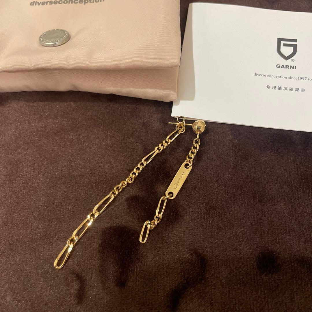 GARNI ゴールドチェーン 片耳用ピアス