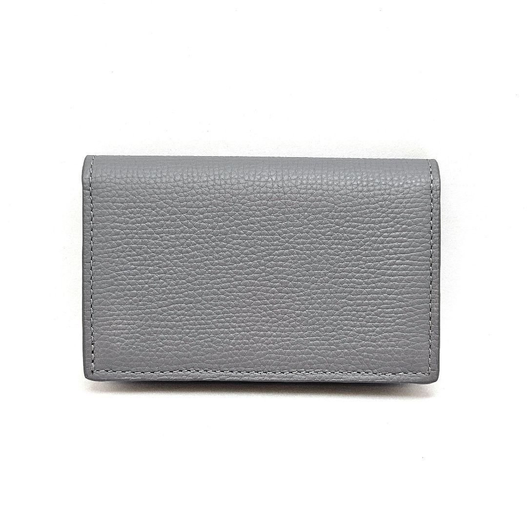 極美品 LOEWE ロエベ 名刺入れ カードケース アナグラム グレー レザー