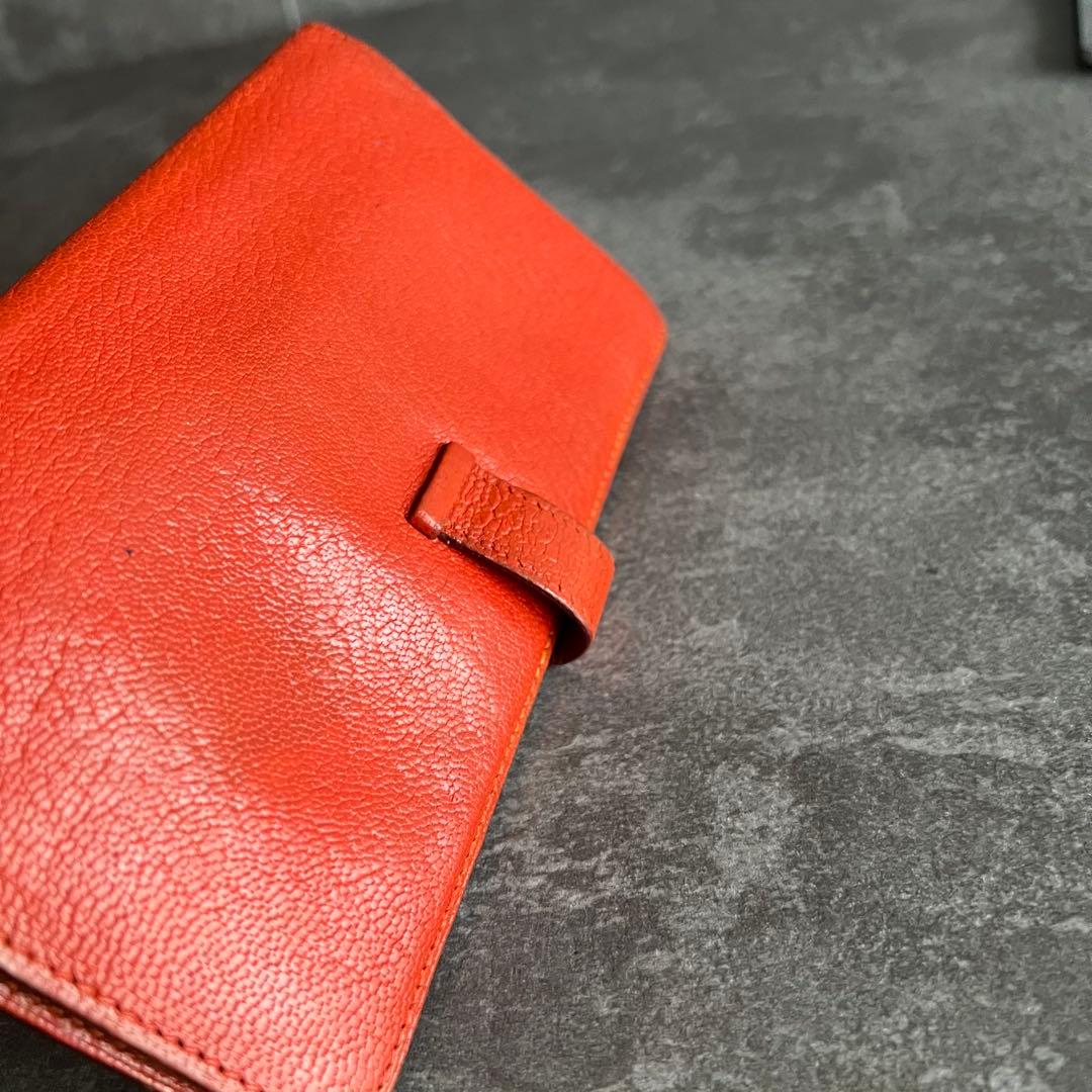⭐️エルメス⭐️ベアン クラシック ヴォーエプソン 長財布 オレンジ ゴールド金具