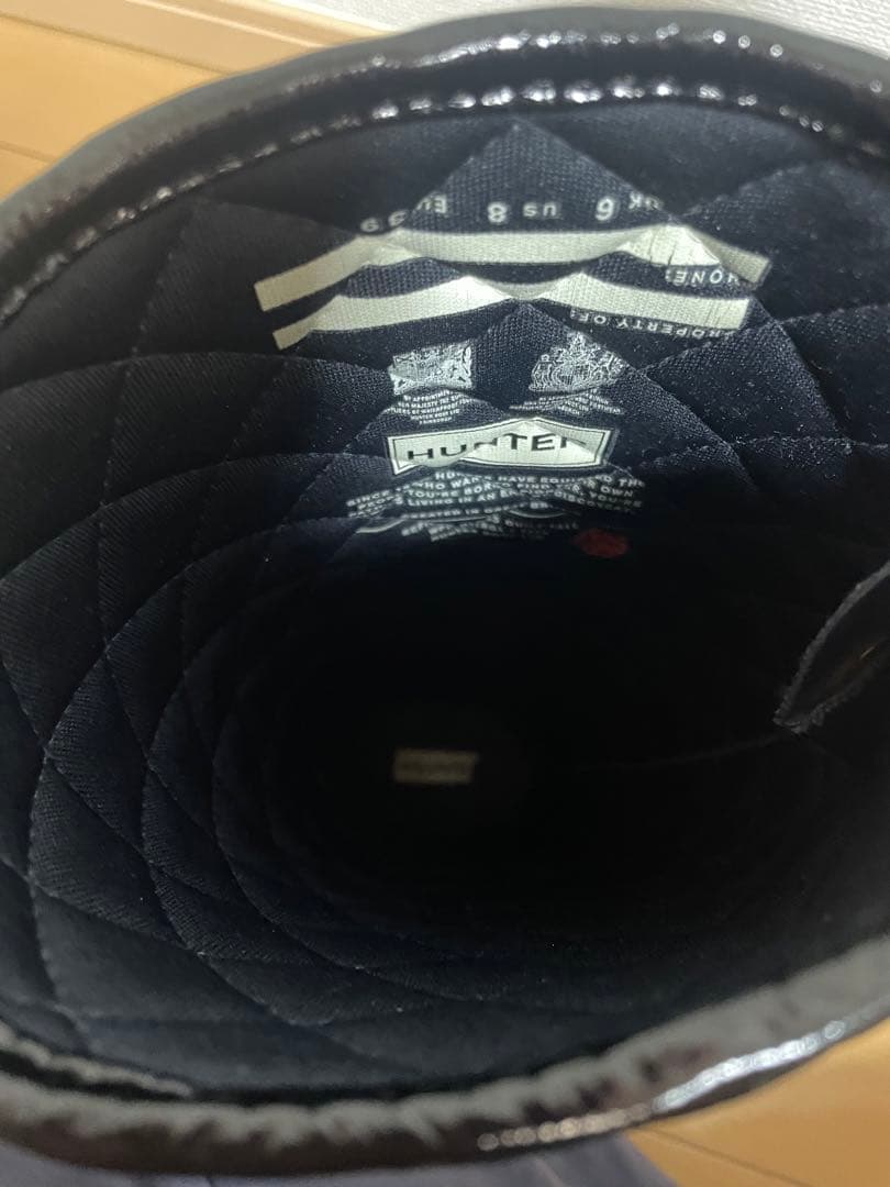 HUNTER ネイビー キルティング長靴