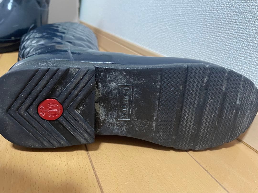 HUNTER ネイビー キルティング長靴