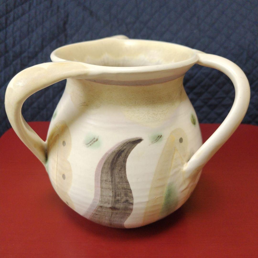 スージークーパー初期（1933年頃）の作品、超レアー品、スリーハンドルの花びん