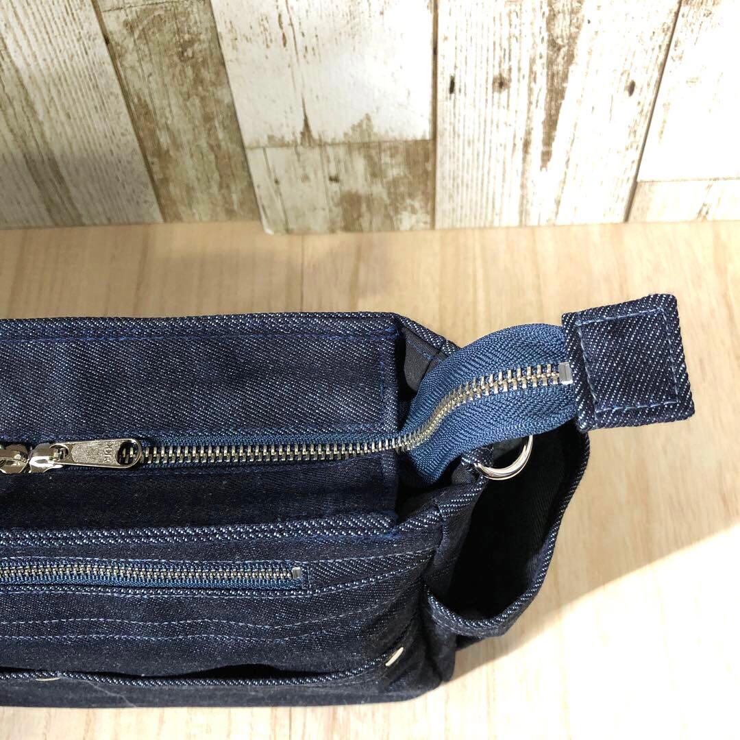 たけ柴犬犬　ショルダーバッグ　ネイビー　両開きファスナー