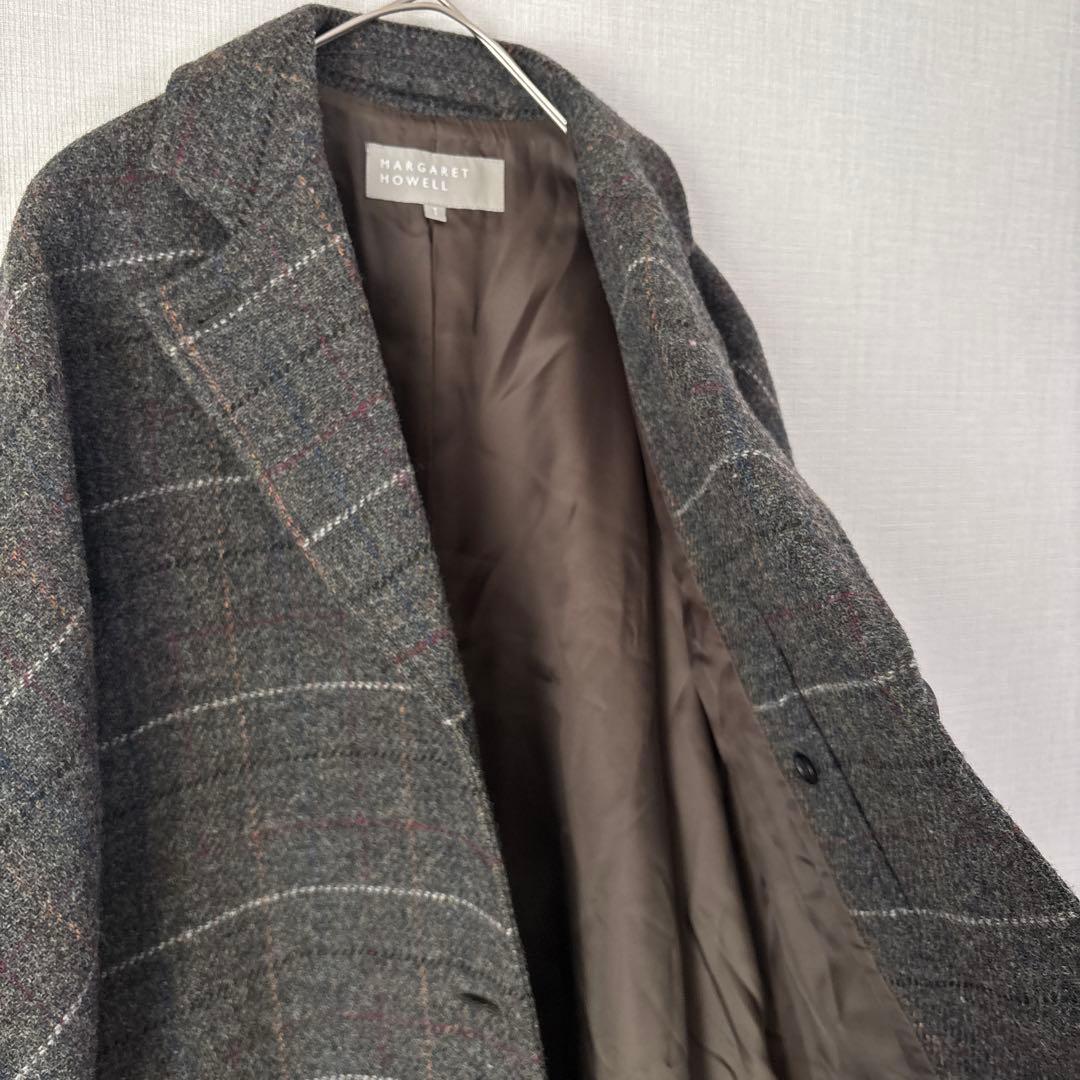 MARGARET HOWELL マーガレットハウエル ウール チェック コート