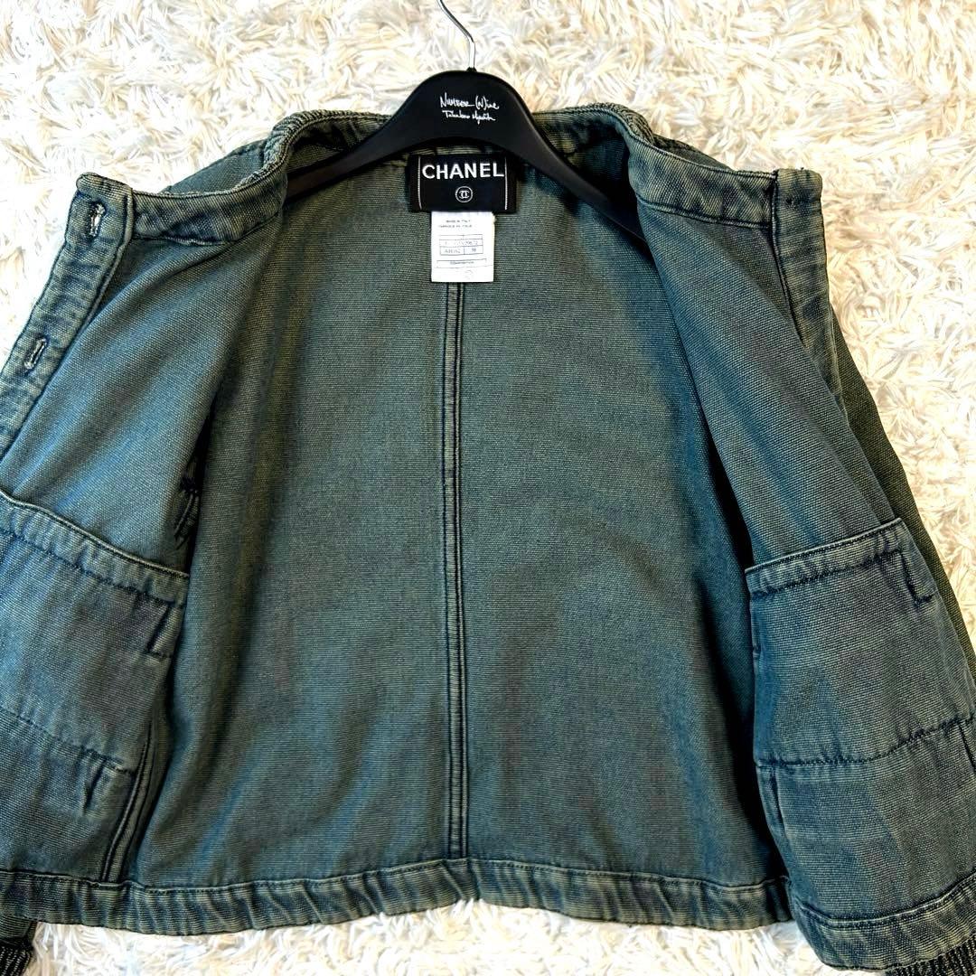 CHANEL シャネル デニムジャケット ココマーク シャーリング加工 長袖