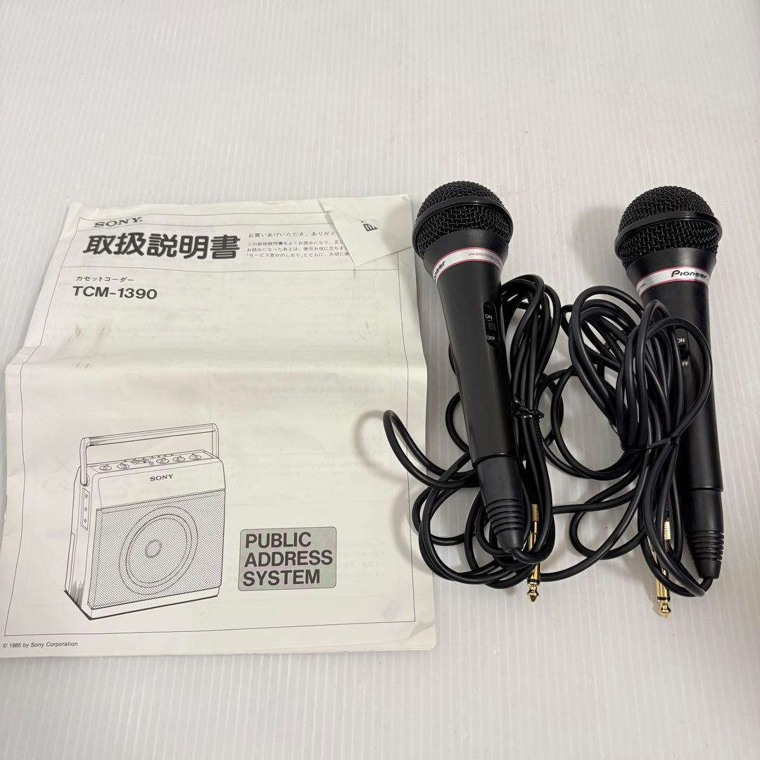 【マイク付属】ソニー カセットレコーダ TCM-1390 録音 再生機 拡声機能