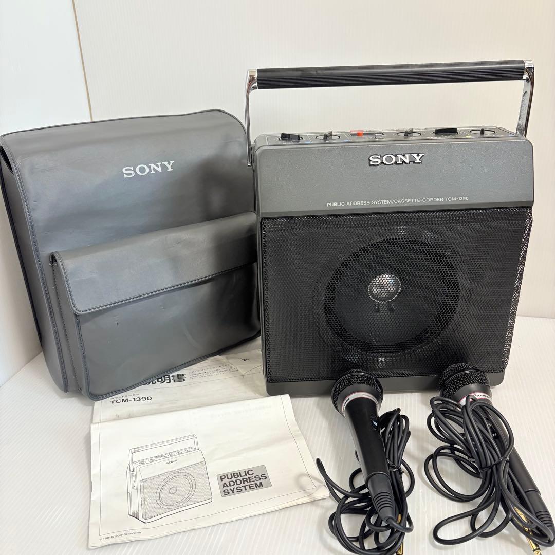 【マイク付属】ソニー カセットレコーダ TCM-1390 録音 再生機 拡声機能