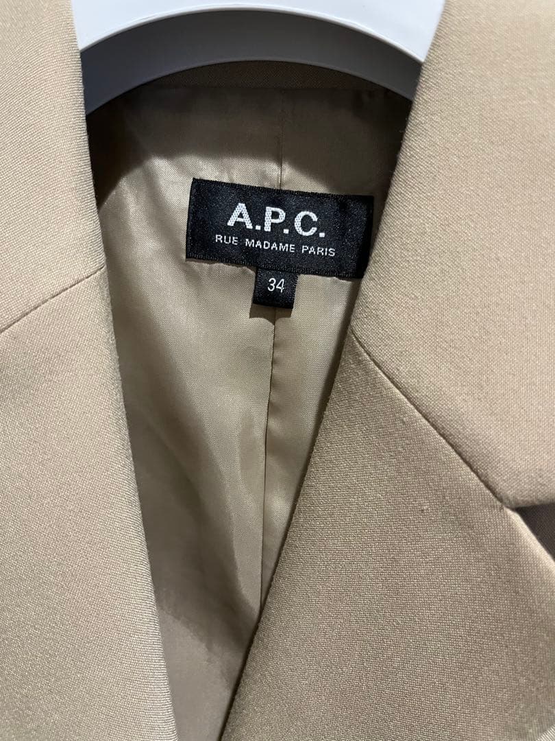 A.P.C. ベージュ ダブルブレスト ジャケット 34