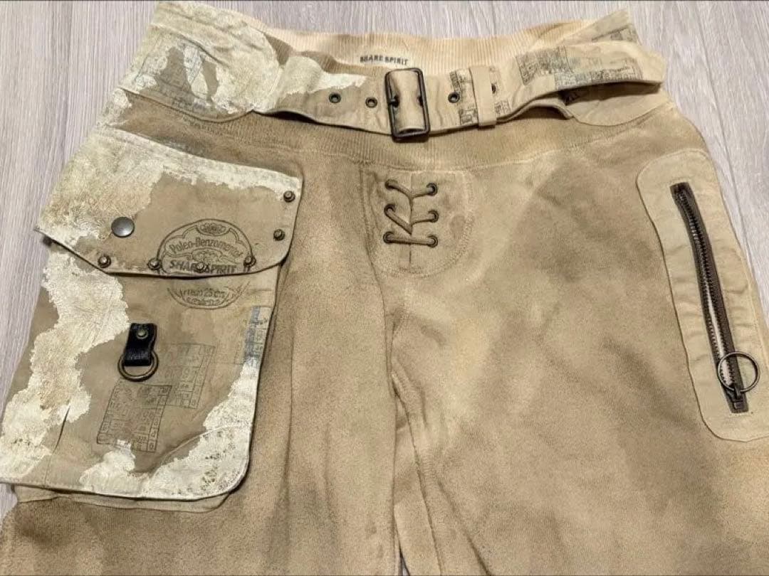 share spirit ベージュ スウェットカーゴパンツ ワークパンツ goa