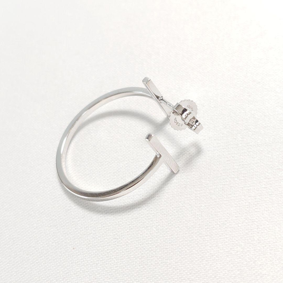 【極美品】ティファニー K18WG Tワイヤー フープピアス 片耳用 6139