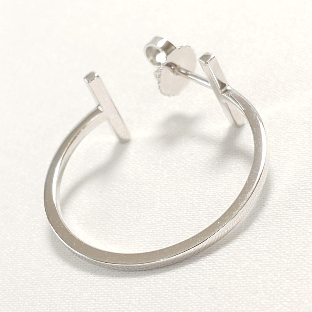 【極美品】ティファニー K18WG Tワイヤー フープピアス 片耳用 6139