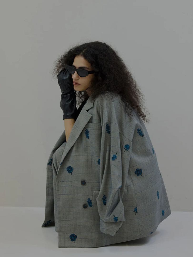 ジャケット・アウター ameri vintage CHECK FLOWER PAPA JACKET