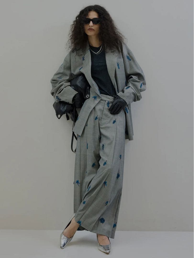 ジャケット・アウター ameri vintage CHECK FLOWER PAPA JACKET