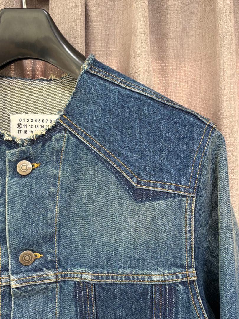 【美品】Maison Margiela ノーカラーデニムジャケット 46