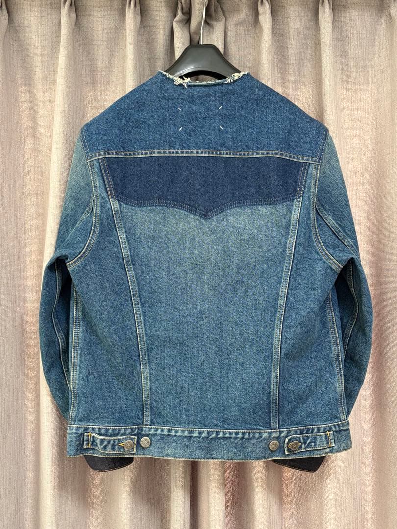 【美品】Maison Margiela ノーカラーデニムジャケット 46