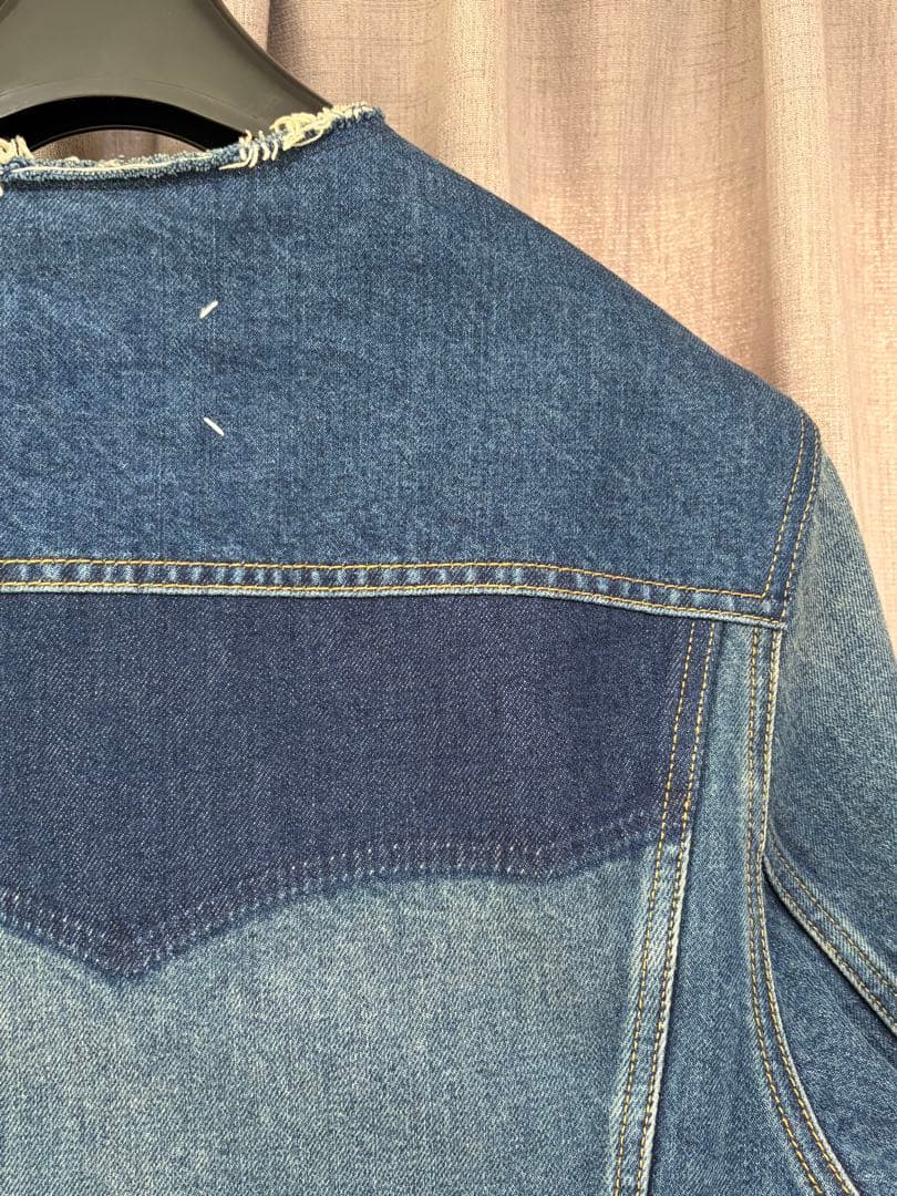 【美品】Maison Margiela ノーカラーデニムジャケット 46