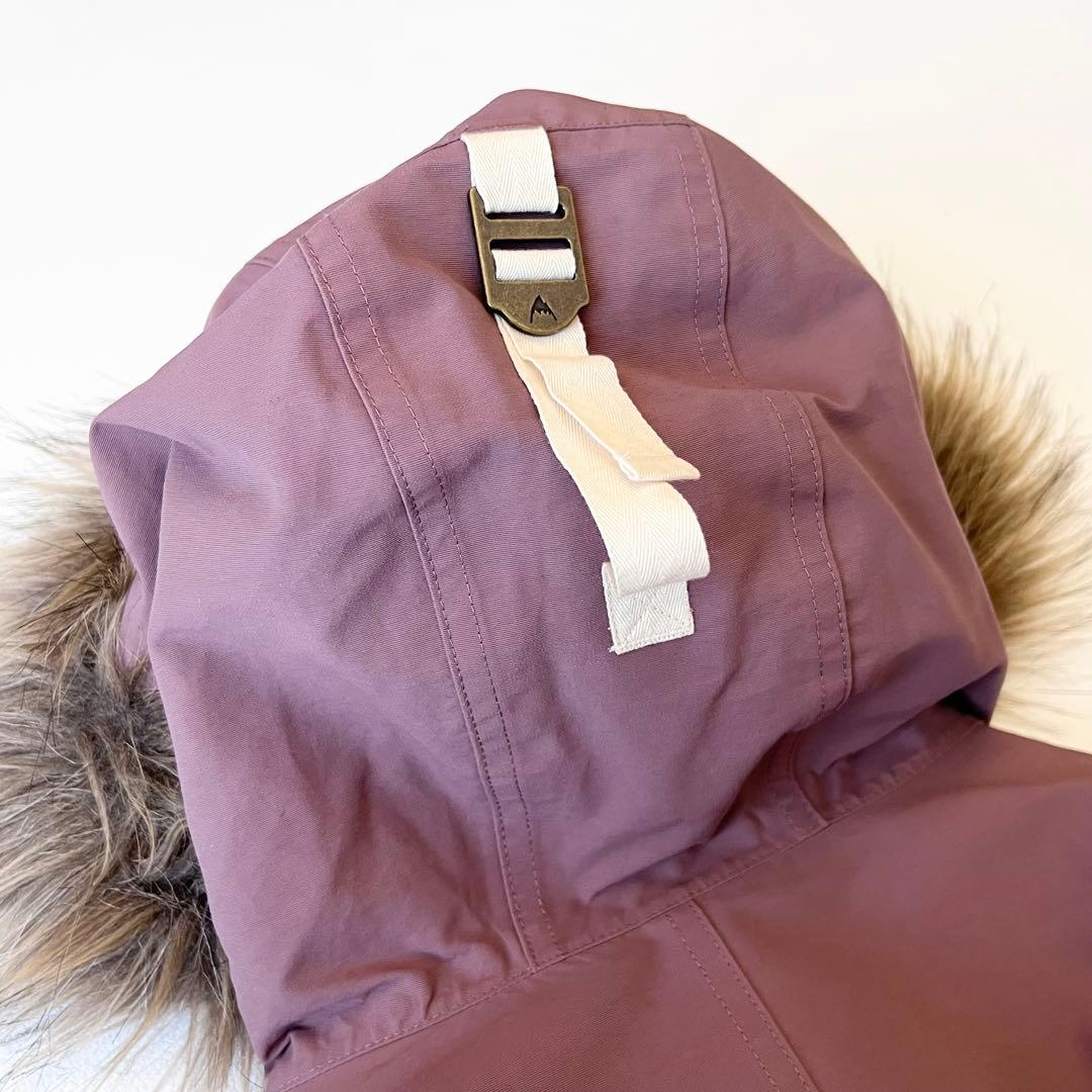 3207【美品】バートン　ジャケット 無地 ファー付き　中綿入り　ピンク　XS